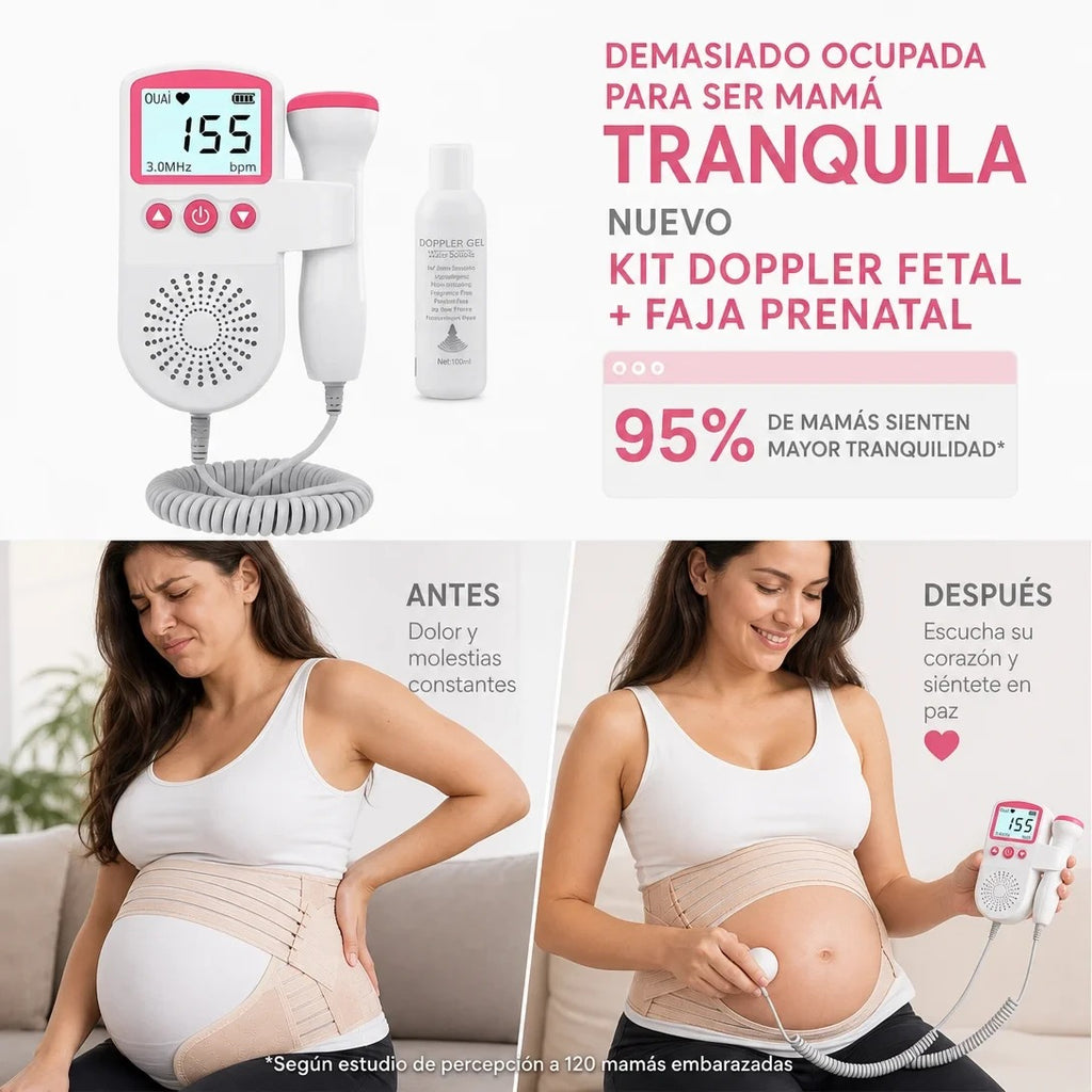 Kit Doppler Fetal Vida Plena —COMBO MATERNIDAD 4 EN 1- Conexión y Bienestar para Mamá y Bebé