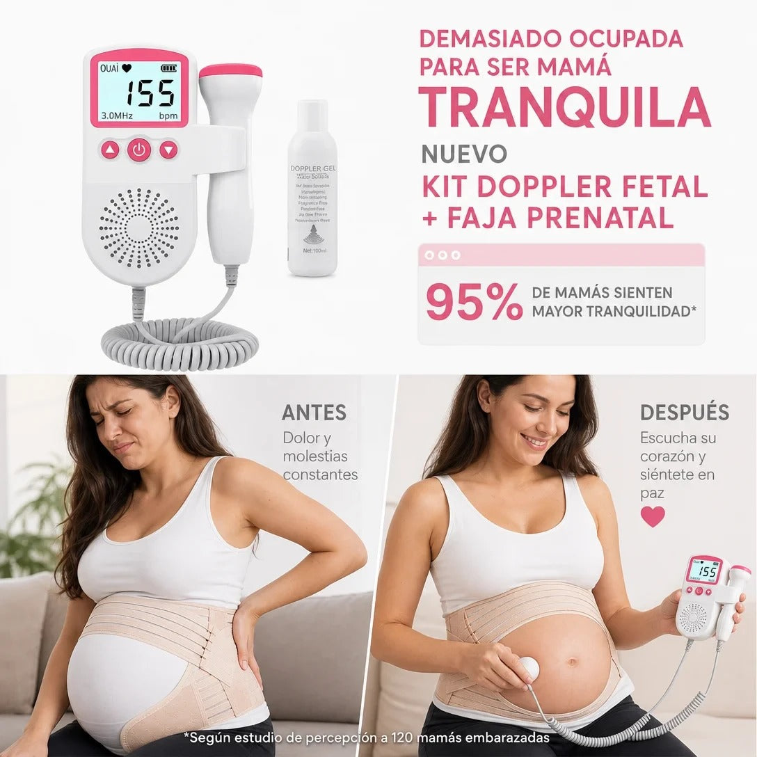 Kit Doppler Fetal Vida Plena —COMBO MATERNIDAD 4 EN 1- Conexión y Bienestar para Mamá y Bebé